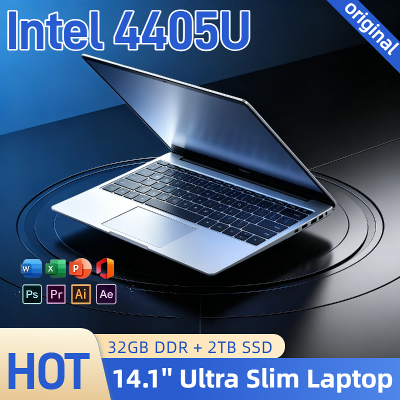 Portátil Ultra Delgado de 14.1 Pulgadas, Intel Pentium 4405U 2.1GHz 2C4T, 16GB DDR4, 2TB SSD, 1920x1080, para Juegos, Oficina, Estudio, PC Pro Ultra