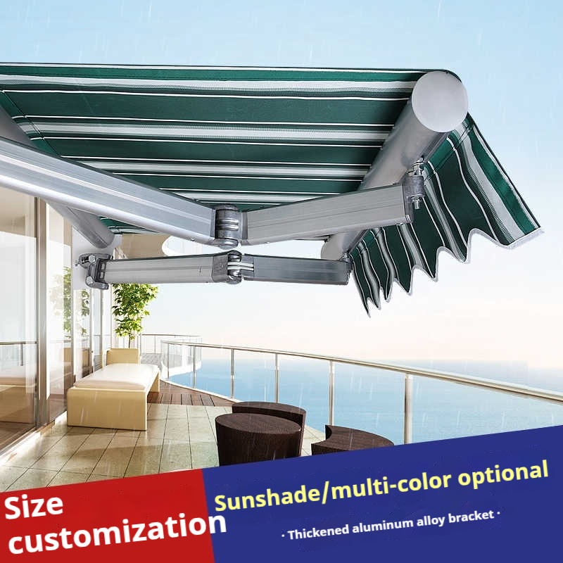 Auvent extérieur 10x8 pieds, fixation murale, étanche, rétractable, manivelle manuelle, bras pliable en aluminium robuste, vente en gros uniquement.