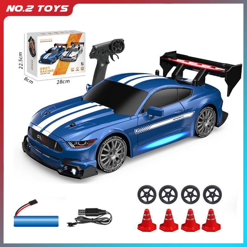 1:24 ความเร็วสูง RC Drift รถยนต์รถยนต์ Mustang 4WD รีโมทคอนโทรลรถแข่งของขวัญการแข่งขันรถแข่งของเล่นเด็กยางเปลี่ยนได้