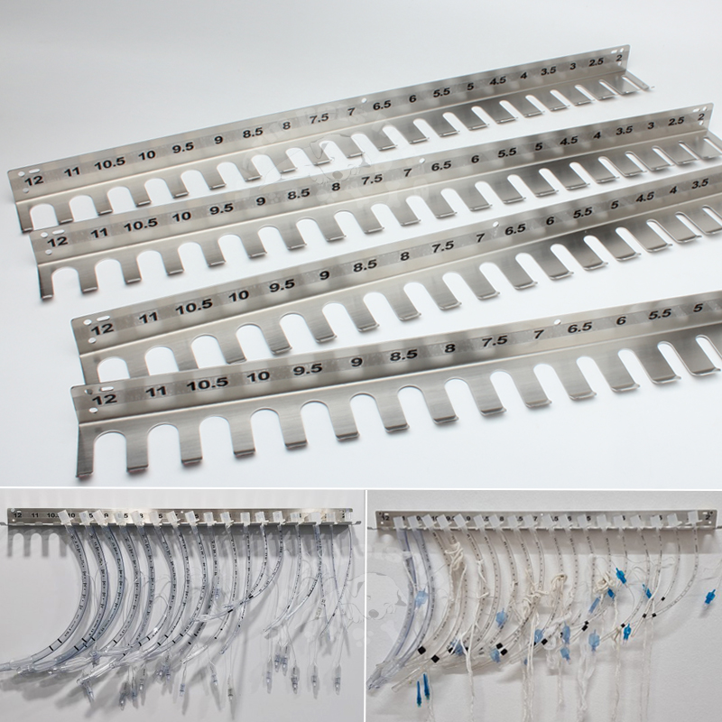 Colgador de intubación endotraqueal de acero inoxidable 304, estante de tubo endotraqueal, soporte para cánula de tráquea, clínica veterinaria