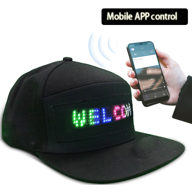 Świecąca czapka LED DIY Wiadomość i obraz Sterowanie Bluetooth Modne dodatki odzieżowe Wystrój LED Świecąca czapka z daszkiem