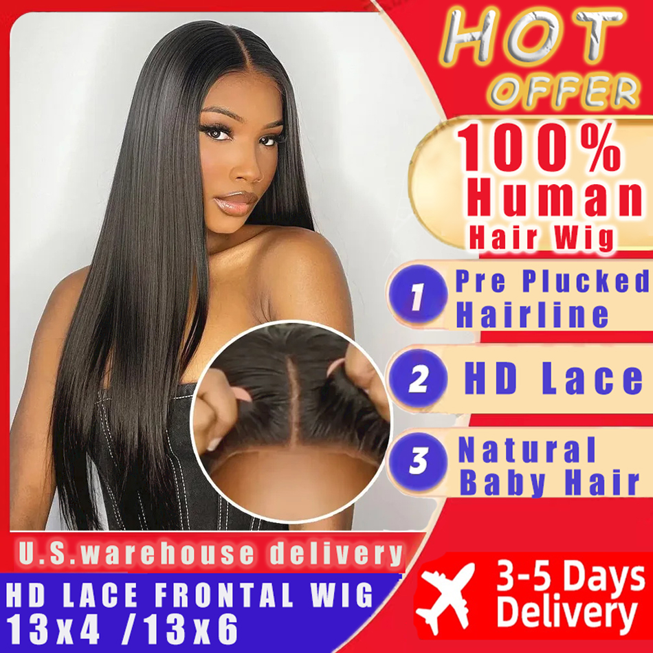 Hd Lace Frontal Wig 13x6 Lace Front Wig Human Hair 30Inch Bone Straight Transparent Lace Human Hair Wigs Lace 13x4 Closure Wig