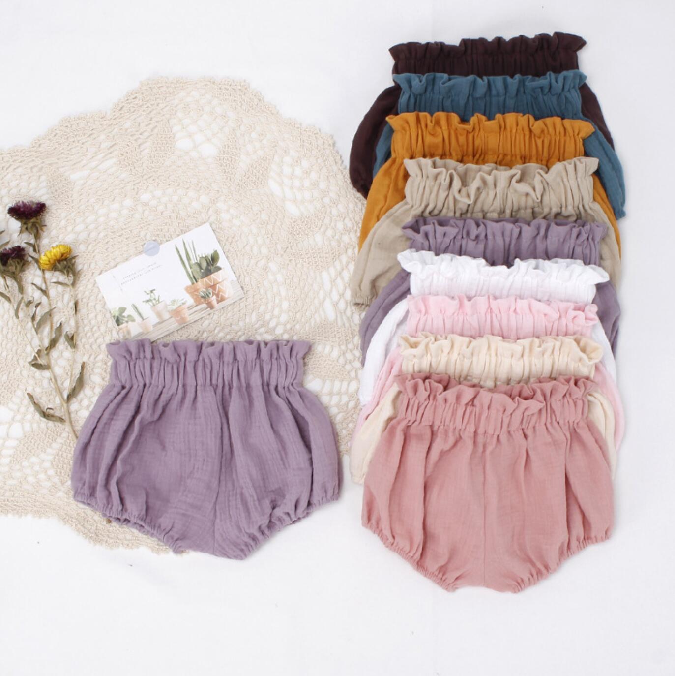 Adorável menino e meninas shorts verão macio respirável algodão muçulmano infantil crianças bloomers elásticos cintura crianças shorts