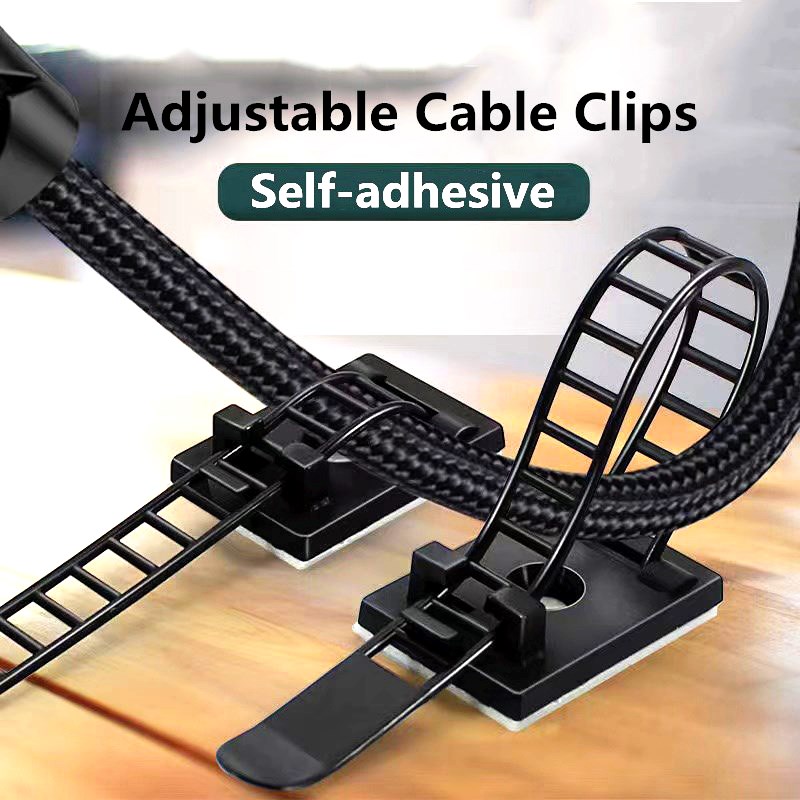 Organizzatore di cavi regolabile Clip avvolgicavo Supporto per auricolari Mouse autoadesivo Gestione dei cavi della tastiera Protezione del caricatore USB