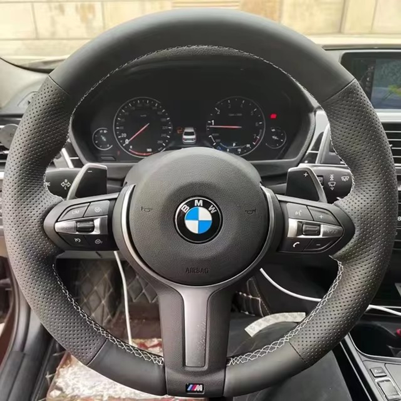 Hand Stitched Microfiber Leather Car Steering Wheel Cover For BMW M Sport F06 F10 F15 F16 F20 F21 F25 F30 F32gt F80 F82 X1 X3 X5