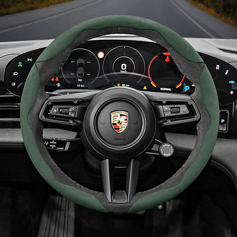 สําหรับ Porsche Suede Snap-On พวงมาลัย Fit Macan Cayenne 911 Taycan Panamera 918 718 Warm พวงมาลัยอุปกรณ์เสริม