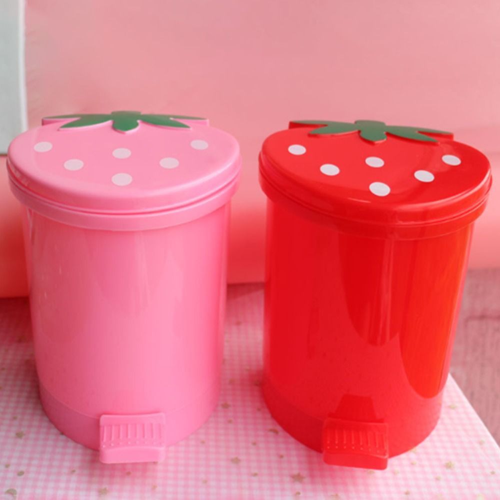 Cubo de basura de plástico rosa para el hogar, Mini cubo de basura portátil, suministros para el hogar, 1 piezas
