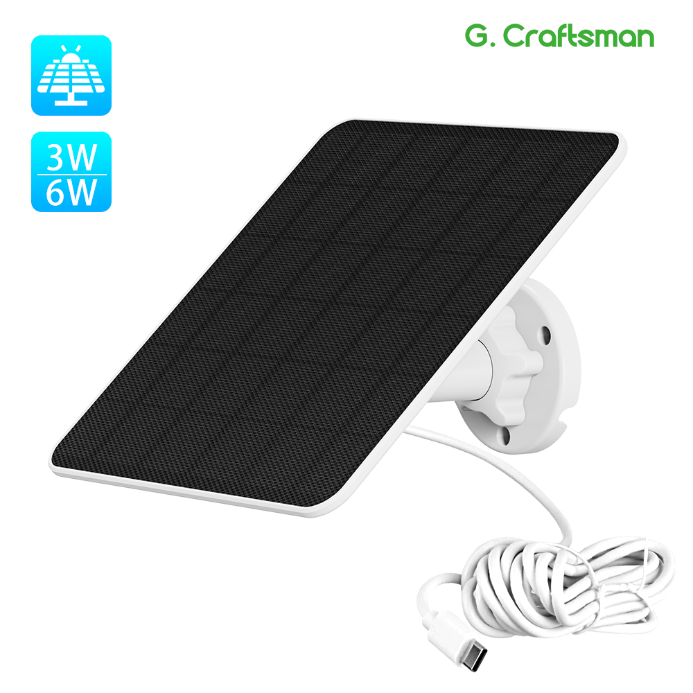 Panel Solar de 3W, 6W, 5V, Micro tipo C, cargador de células solares para exteriores, paneles solares para cámara IP de seguridad/sistema de iluminación para el hogar pequeño