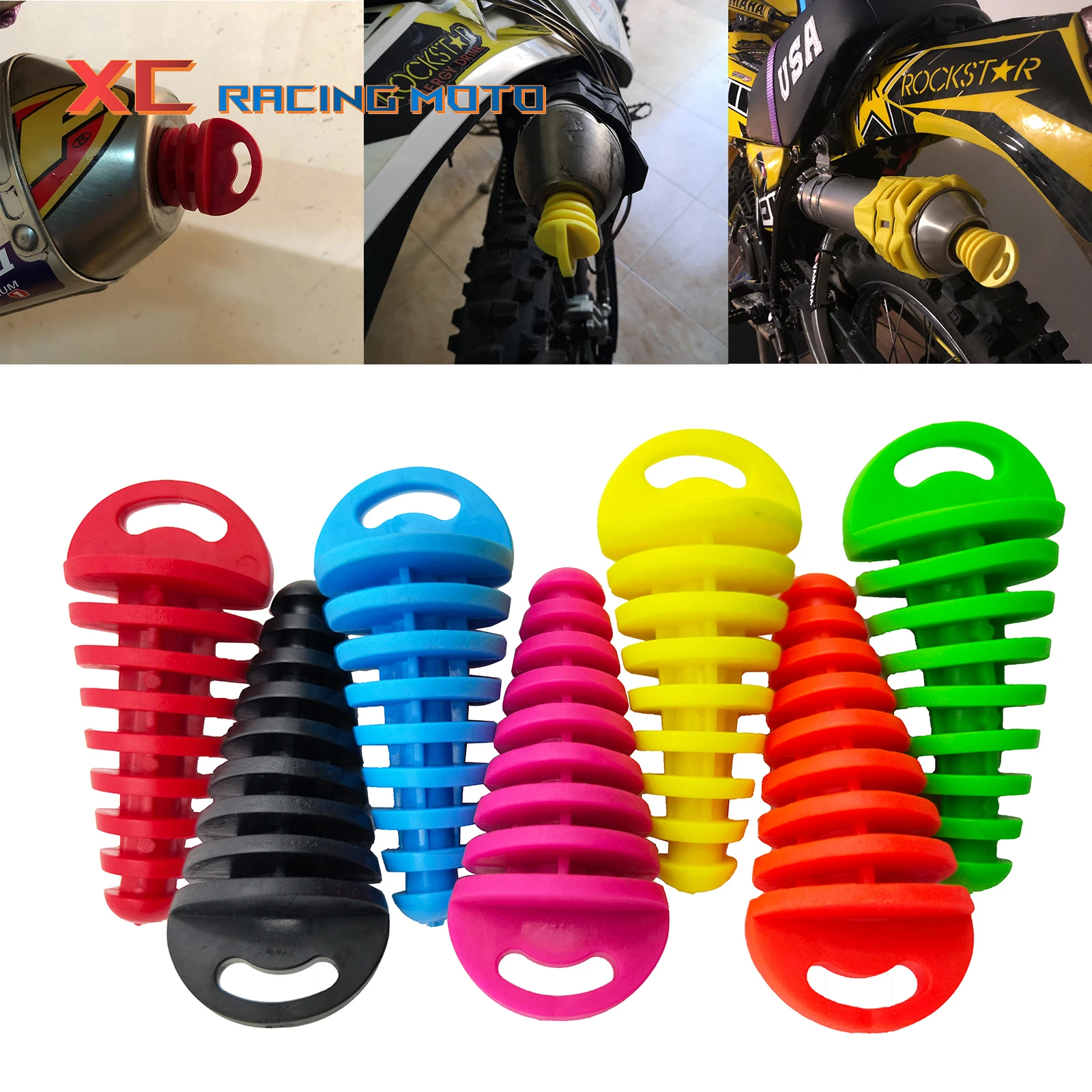Exhaust Pipe Plug Motorcycle Motocross Tailpipe PVC Air Bleeder Plug Wash Plug Pipe Protector for Honda KTM Yamaha Kawasaki