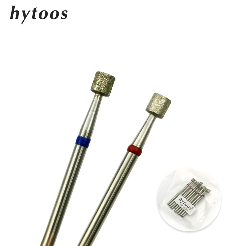 HYTOOS 10 pz/pacco Russo Diamante Punta Del Trapano Per Unghie 3.7*3.7mm Barile Manicure Cuticola Burr Punte Elettriche Accessori Fornitore