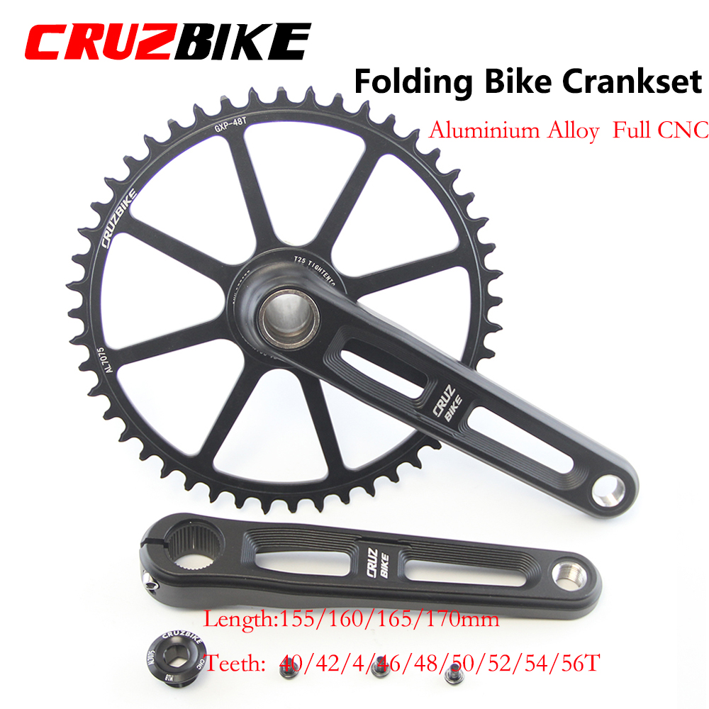 CRUZbike rower składany zestaw korbowy ultralekki 155/160/165/170/175mm pusta technologia korba aluminiowa akcesoria do części rower ze stopu