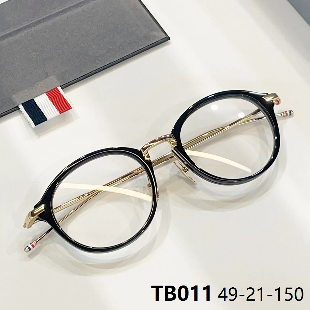 Bingkai Kacamata Bulat Fashion Titanium Asetat TB011 Kacamata Pria Wanita Eyewear Trendy Ins New York USA Brand Design Kualitas Terbaik