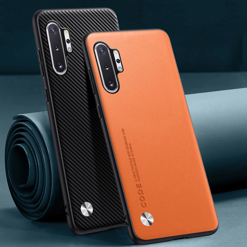 Luksusowe etui ze skóry PU do Samsung Galaxy Note 10 Plus Tylna pokrywa Matowe silikonowe etui ochronne na telefon do Samsung Note10 Plus