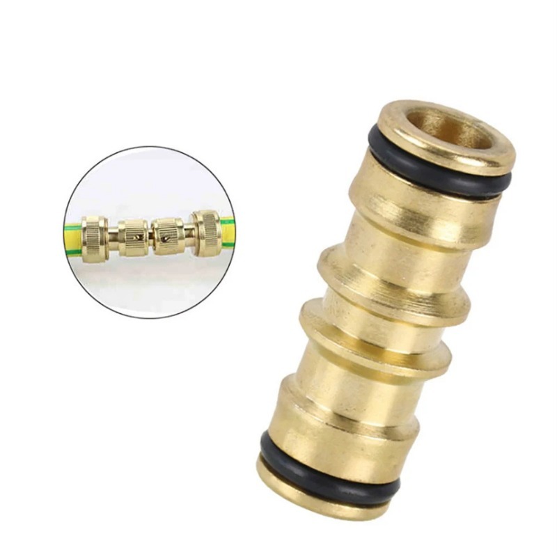 Conector de Mangueira de Jardim de Latão de 2 Vias, Acoplador para Tubo de Água, Reparo e Extensão de Torneira Macho