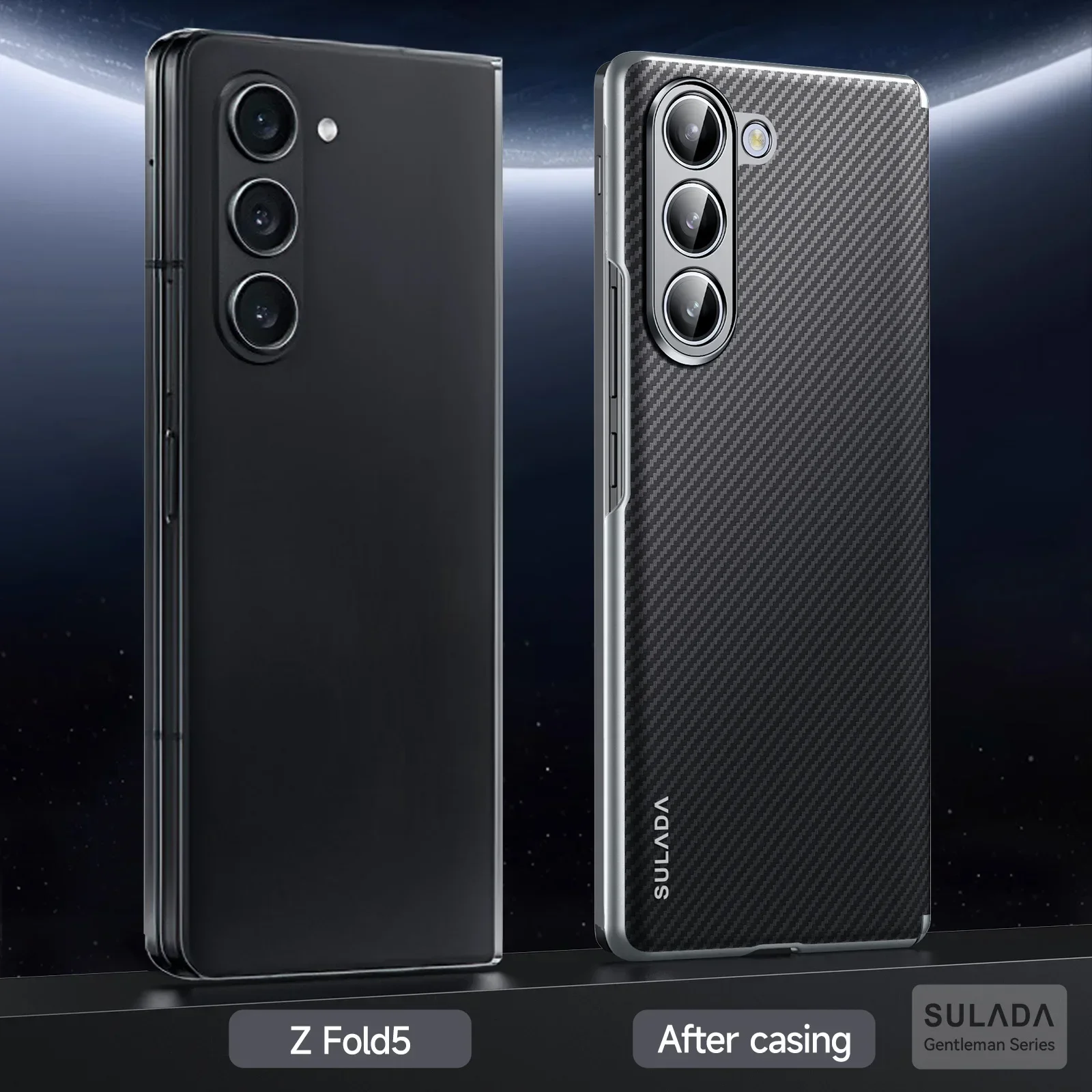 Patrón de fibra de carbono cubierta dura del teléfono de la protección de la bisagra de la PC para Samsung Galaxy Z Fold 6 5 4 funda magnética Magsafe