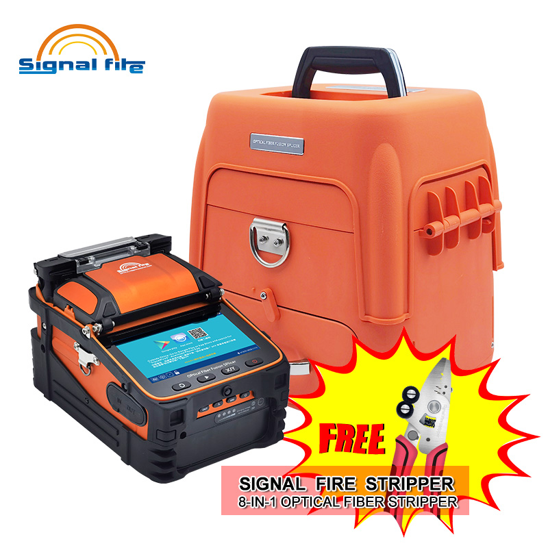 Signalfire-máquina empalmadora de fusión de AI-9, 6 motores, máquina de empalme de 5S con medidor de potencia óptica VFL, kits de herramientas CE, envío gratis