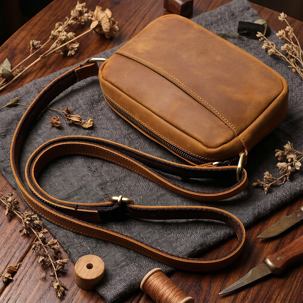 Torba na ramię z prawdziwej skóry w stylu retro, stylowy i minimalistyczny design, trwała i odporna na zużycie wierzchnia torba na ramię ze skóry bydlęcej