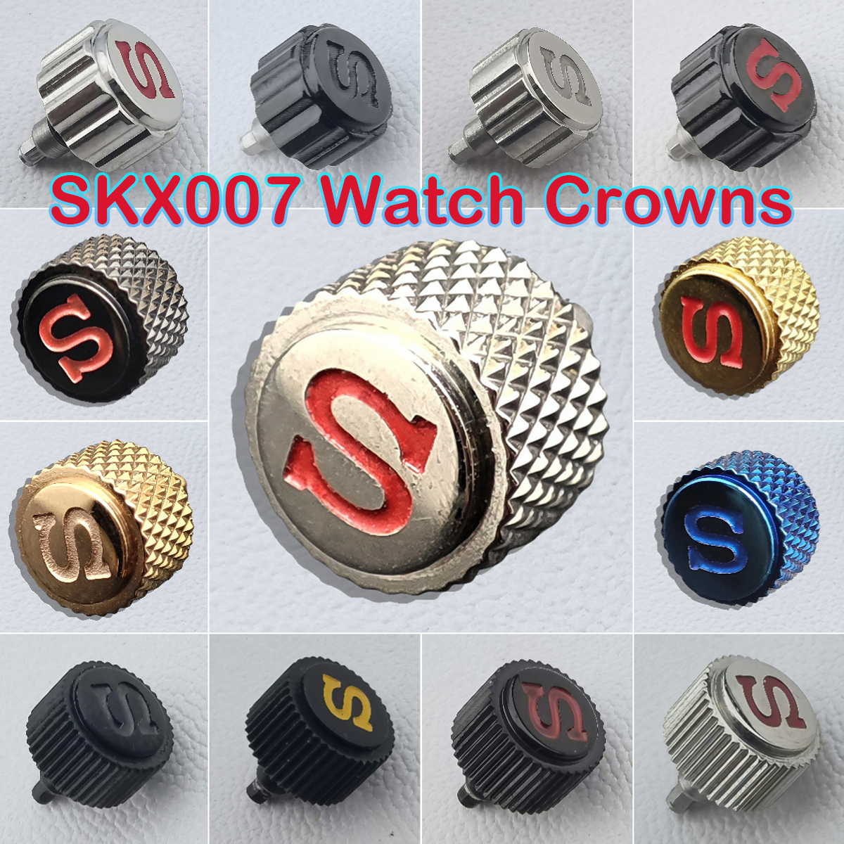 7 мм SKX007 Короны для часов Серебристый/Розовый/Черный/Золотой/Синий NH35 Короны для часов Запасные части для часов S Корона для NH36 4R35 4R