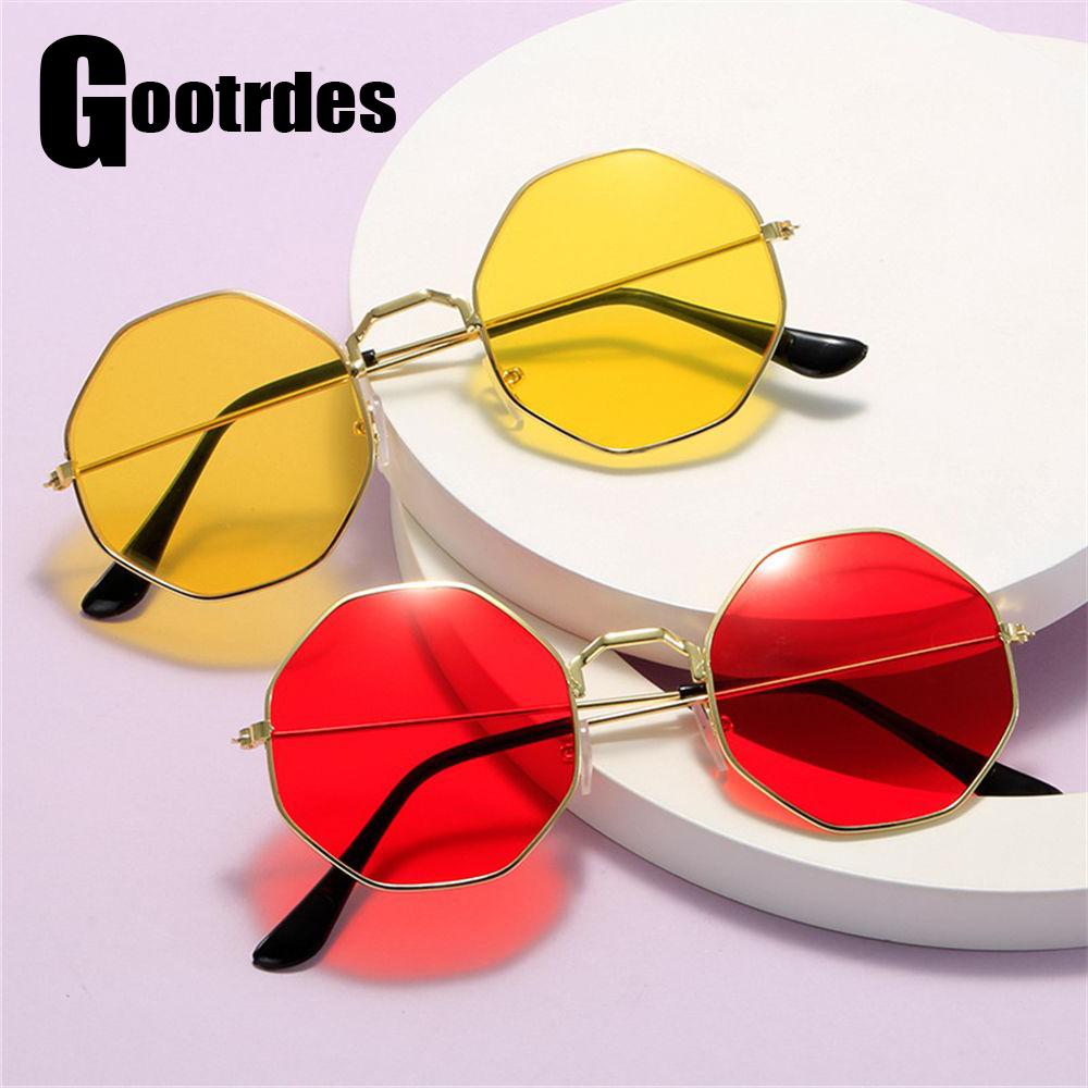 Retro Achteckigen Polygon Sonnenbrille Mode Ozean Linsen Sonnenbrille Frauen Männer Sommer UV400 Schutz Brillen Trendy Sun Shades