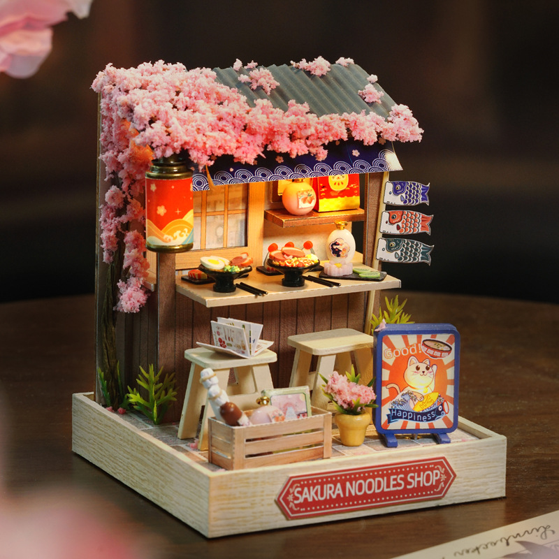 Mini miniaturowy domek dla lalek DIY mały domek zestaw do robienia zabawek do pokoju dekoracje do domu do sypialni z meblami drewniane rękodzieło domy dla lalek