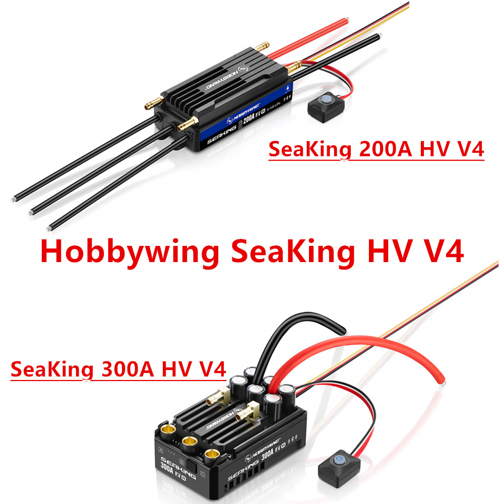 El más nuevo Hobbywing SeaKing 200A o 300A HV V4 14S alto voltaje/alta potencia sin escobillas ESC Bluetooth incorporado para barco RC