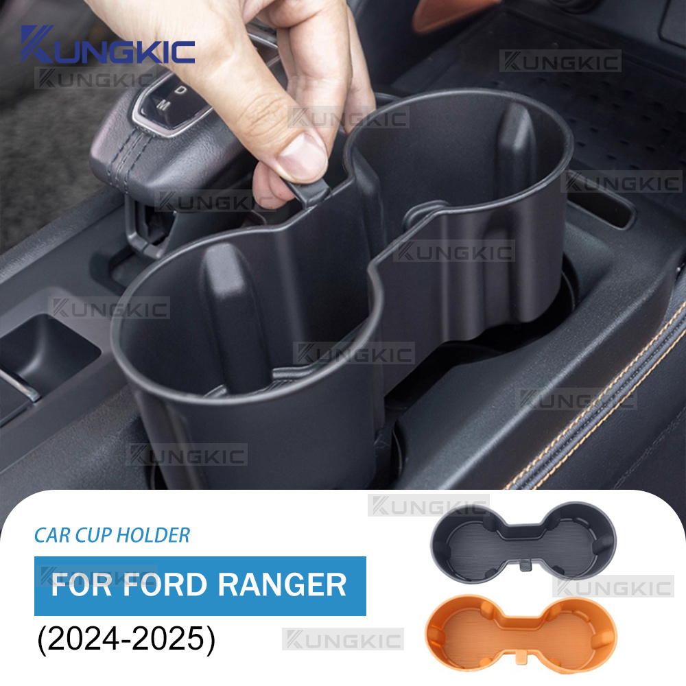 Pour Ford Ranger 2023 2024 2025 2026 Boîte de rangement pour gobelets et accoudoir de console centrale de voiture, accessoires intérieurs