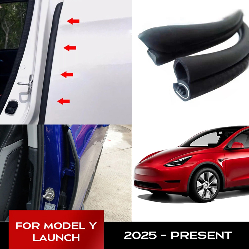 Uszczelka drzwi samochodowych do Tesla Model Y Juniper Model 3 Highland 2025 Wodoodporna gumowa część redukująca hałas przednich i tylnych drzwi
