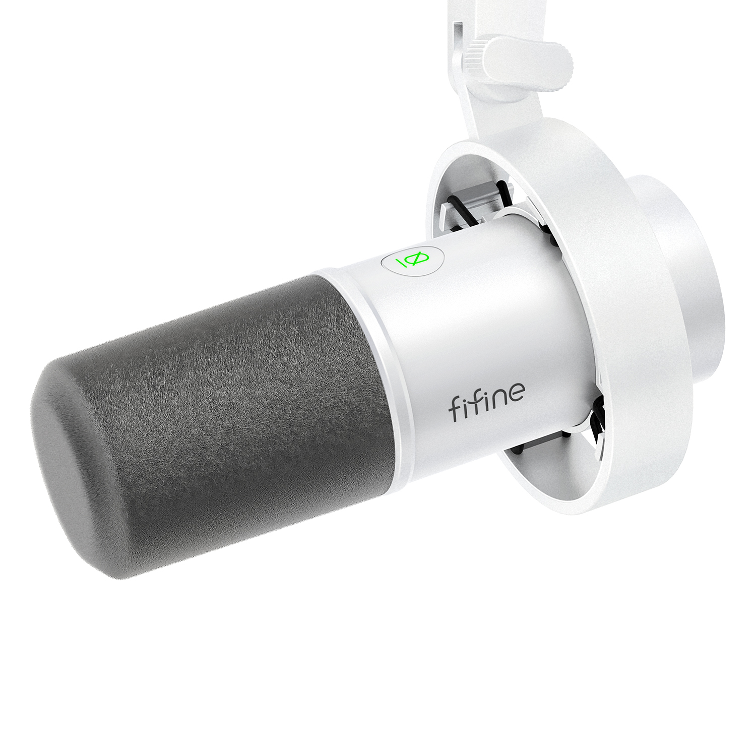 FIFINE mikrofon USB/XLR dinamis, mikrofon dengan tombol kuat/sentuhan bisu/Jack Headphone, mikrofon perekam untuk PC, kartu suara Streaming-K688W putih