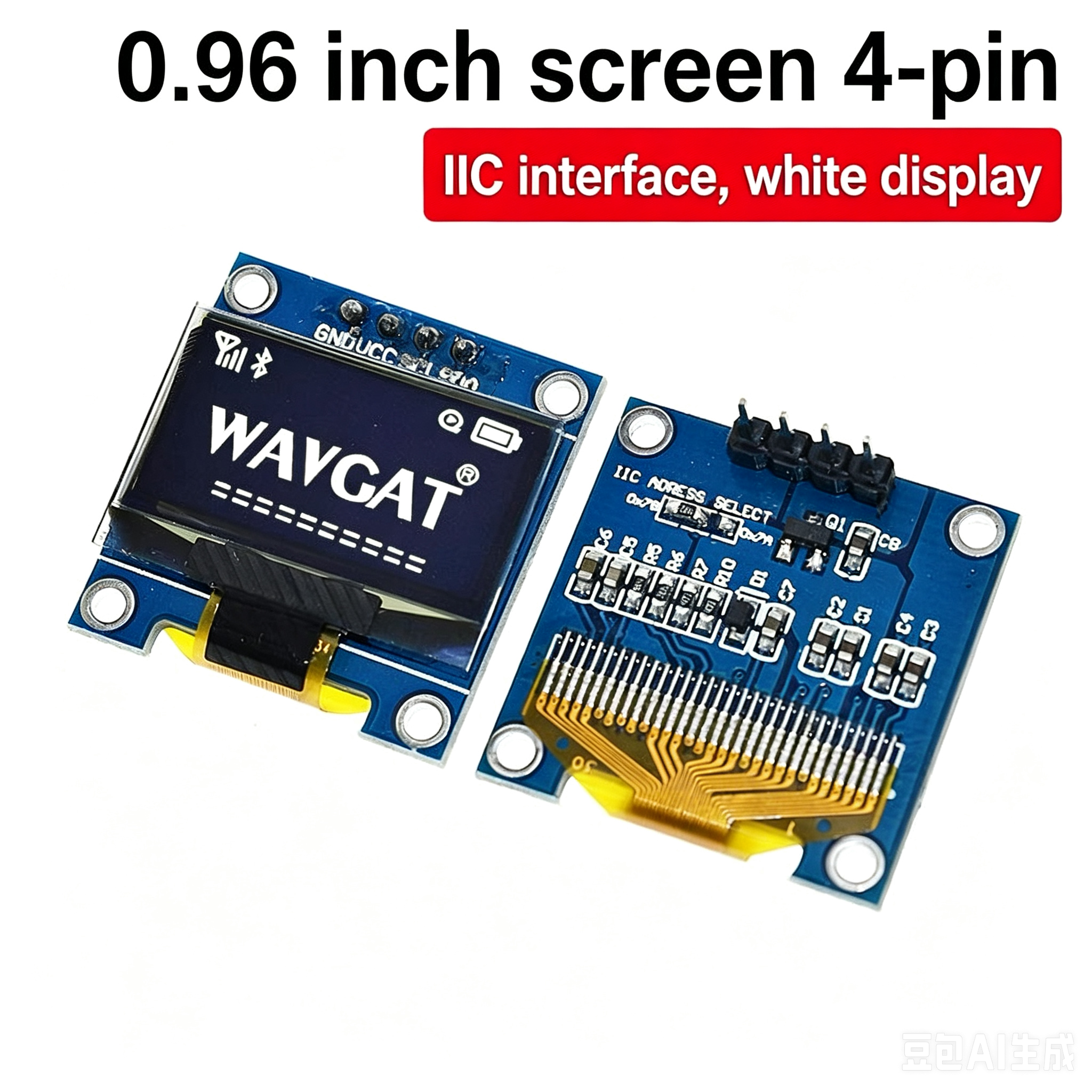 Pantalla OLED SSD1306 de 0.96 Pulgadas DIYUSER, 128x64 IIC I2C, Placa de Pantalla LCD Serial para Arduino con Colores Blanco, Azul y Amarillo