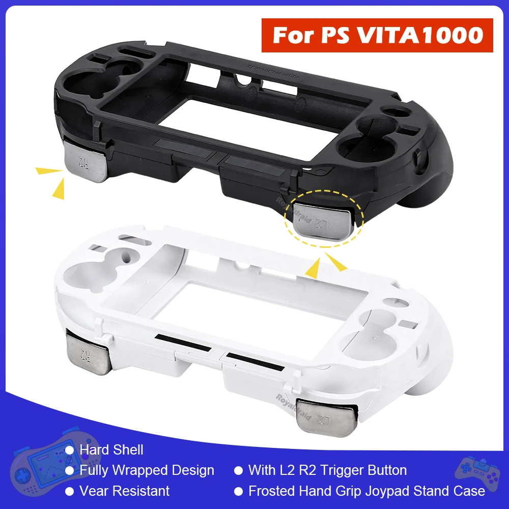 Black White Frosted Hand Grip Joypad Stand Case with L2 R2 Trigger Button For PSV 1000 PS VITA 1000 PSV1000  Game Console Access