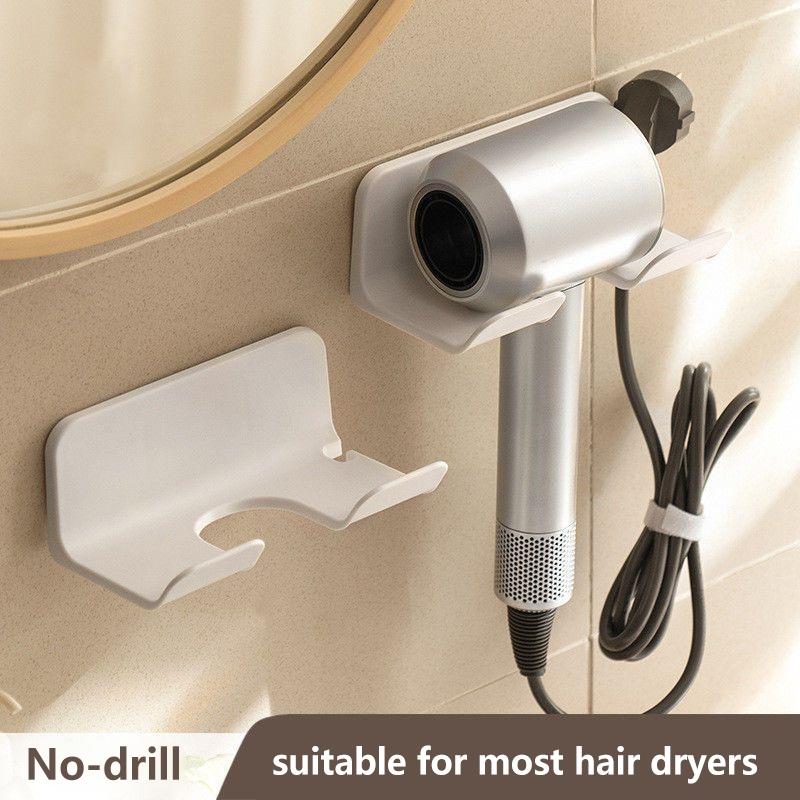 Hair Dryer Storage Rack Non Perforated Bathroom Household Hair Dryer Holder Bathroom Air Duct Wall Hanging Rack Minimalist