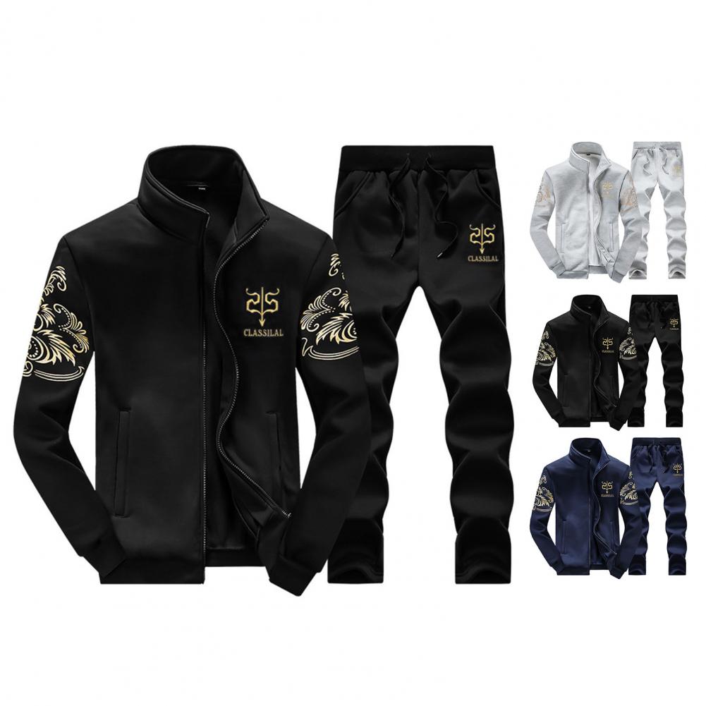 Chándal para hombre, chaqueta polar y pantalones de chándal, conjunto de 2 piezas, traje deportivo para primavera y otoño, conjuntos de manga larga, chándal cálido para hombre 2023