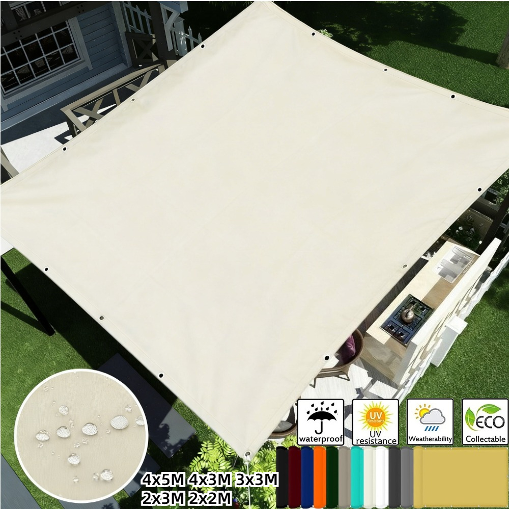 Toldo Impermeável com Ilhoses para Tenda, Cobertura, Proteção Solar, Lona, Toldo de Jardim, Abrigo para Acampamento e Caminhada ao Ar Livre