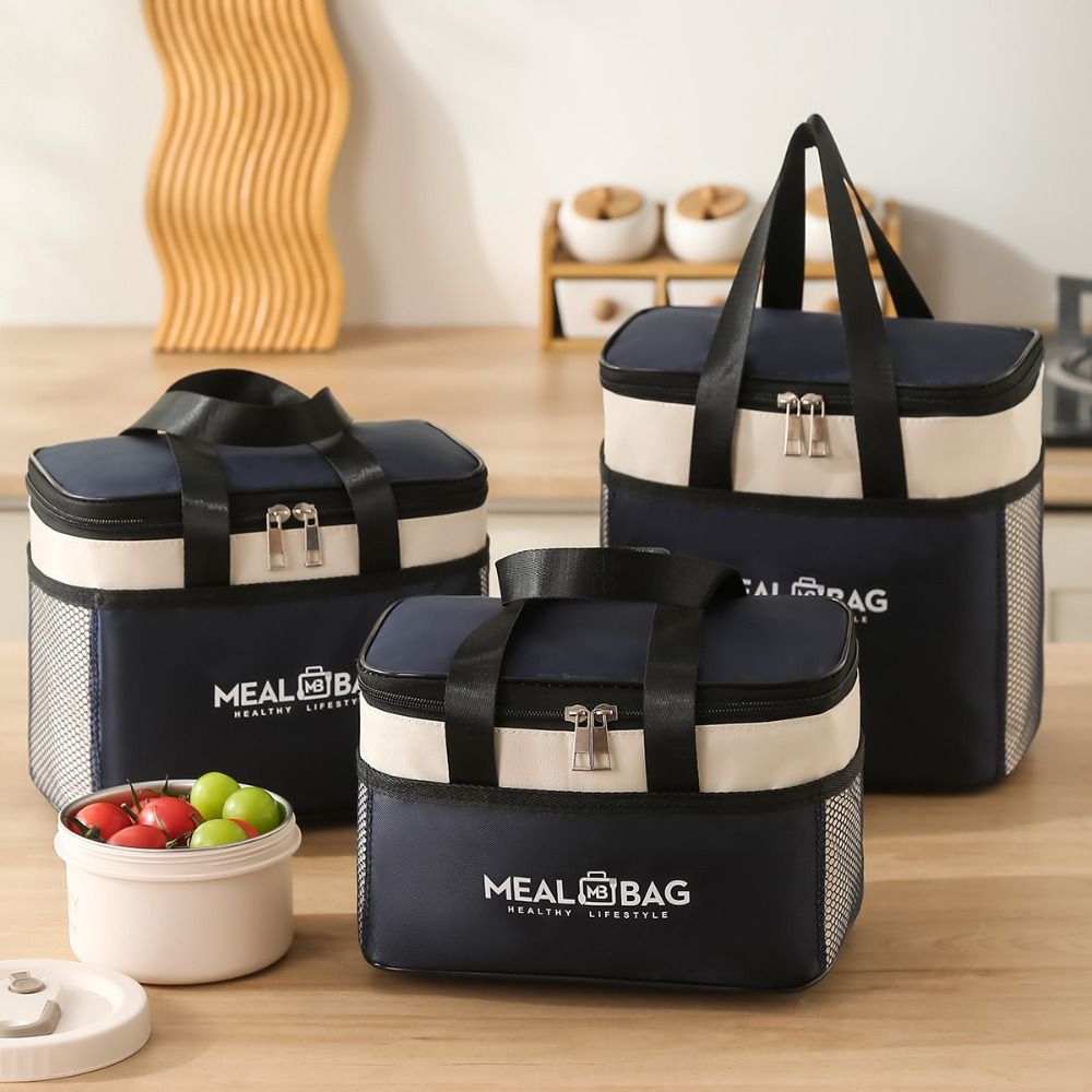 Borsa termica in alluminio per il pranzo, in tessuto Oxford, ispessita, impermeabile, portatile, per picnic.