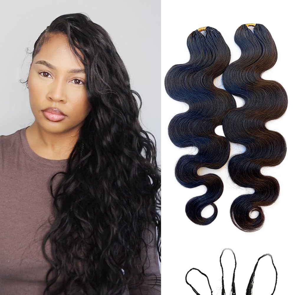 Włosy doczepiane na szydełko Body Wave Feather Invisible Miracle, bez węzełków, miękkie, wstępnie oddzielone, naturalny kolor.