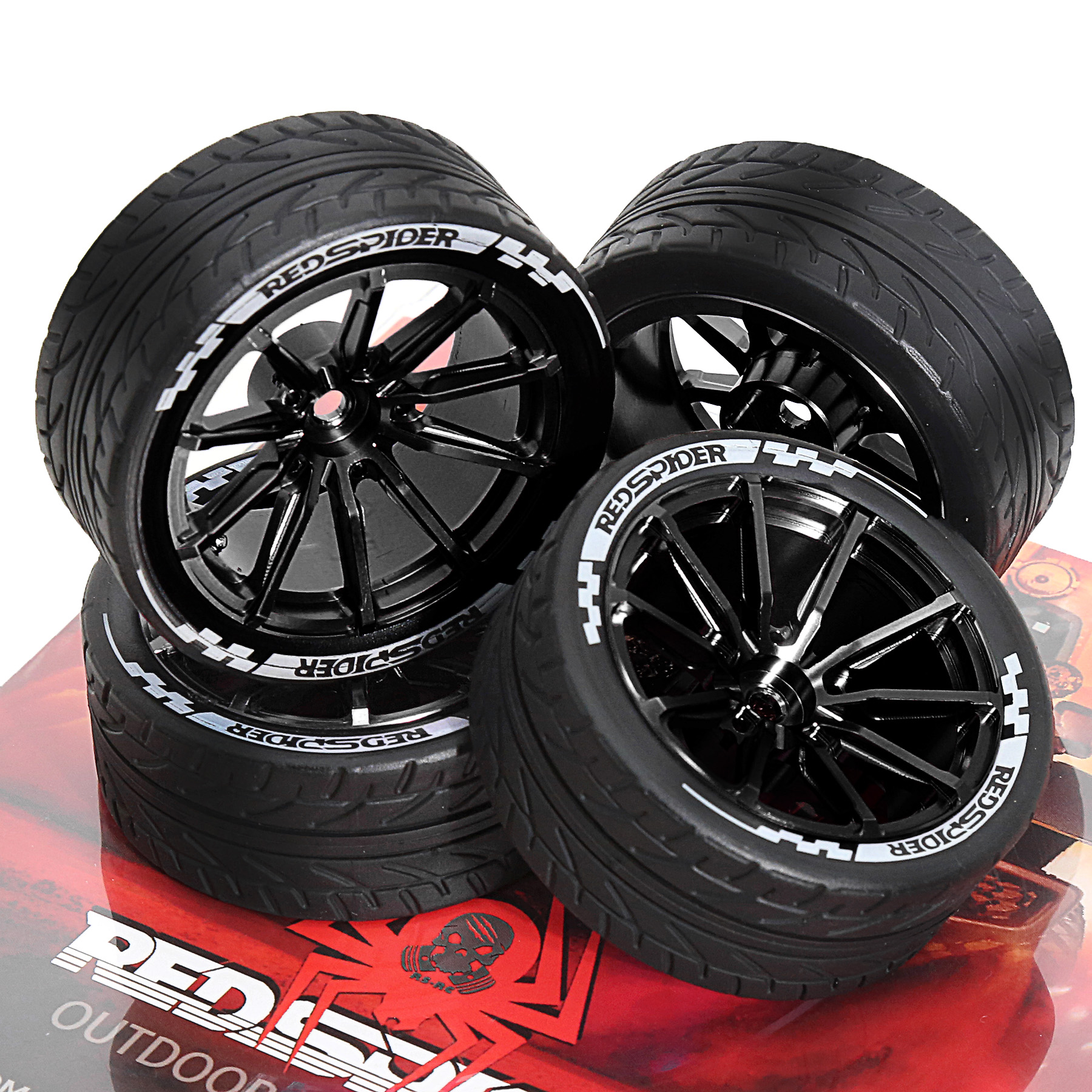 Pneumatici per ruote su strada RC in metallo 1/10 2.55 "OD 12mm esagonali per 1/10 Tamiya TT01 TT02 XV02 XV01 WLtoys HSP Kyosho WR8 RedCat Sakura HPI