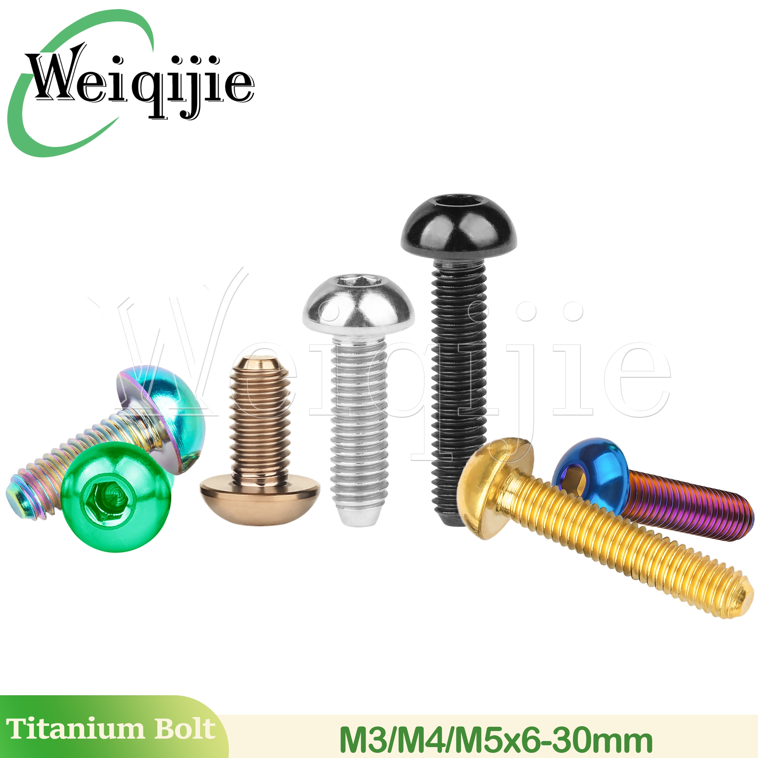 Weiqijie Titanium Bout M3/M4/M5 x 6 8 10 12 15 18 20 25 30mm Inbussleutel voor Fiets Bidonhouder Bevestigingsschroeven
