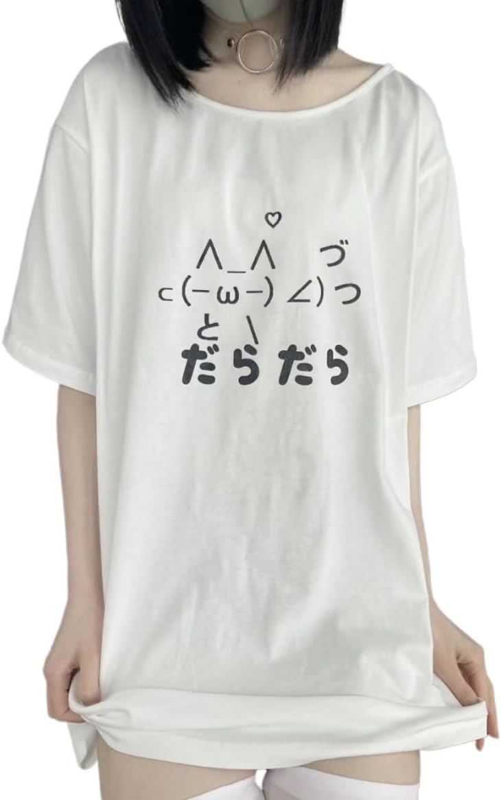 ZITEZHGO เสื้อยืดการ์ตูนญี่ปุ่นน่ารักสำหรับสาววัยรุ่นผู้หญิง Y2K คาวาอิแขนสั้นคอกลมเสื้อเสื้อยืดเสื้อผ้า