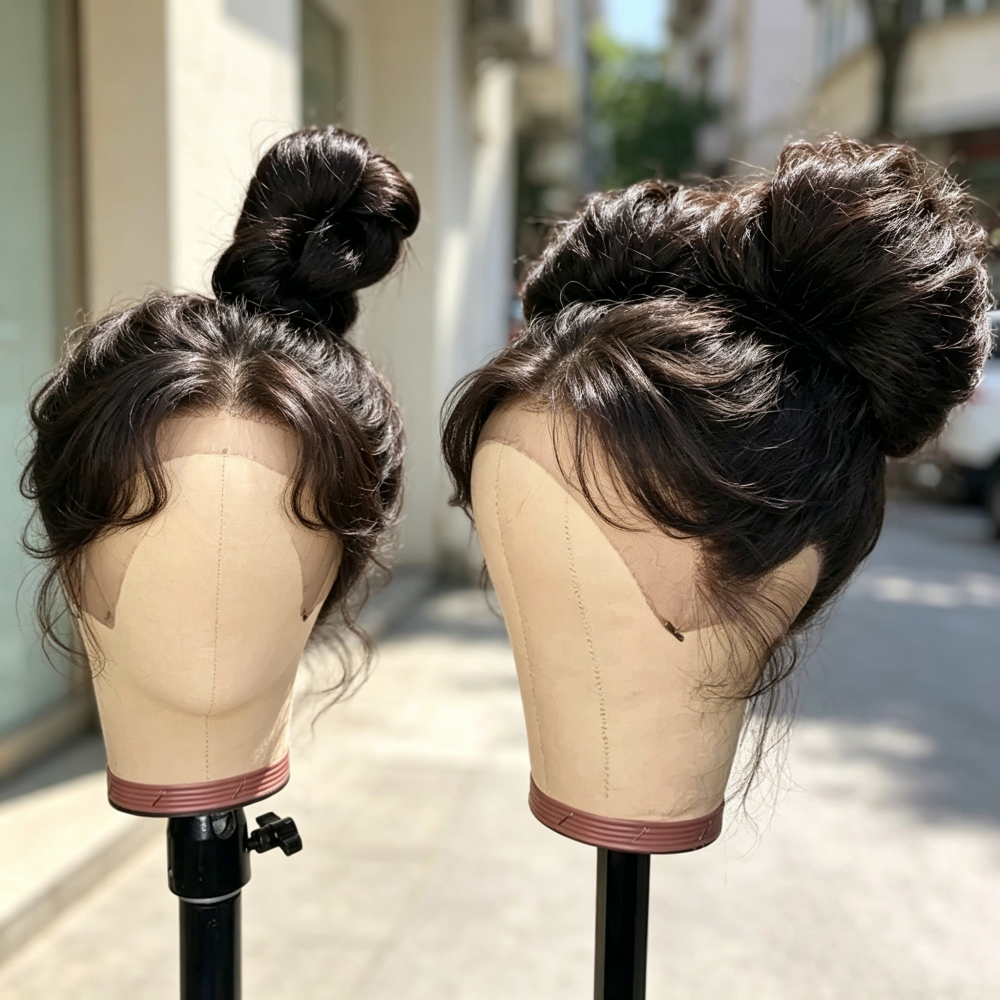 Peruca de Cabelo Humano Ondulado com Faixa Invisível de 30-40 Polegadas, Peruca Frontal 360 Full Lace com Densidade de 250%, Cabelo Virgem Brasileiro Pré-arrancado Cacheado, Perucas HD Lace para Mulheres
