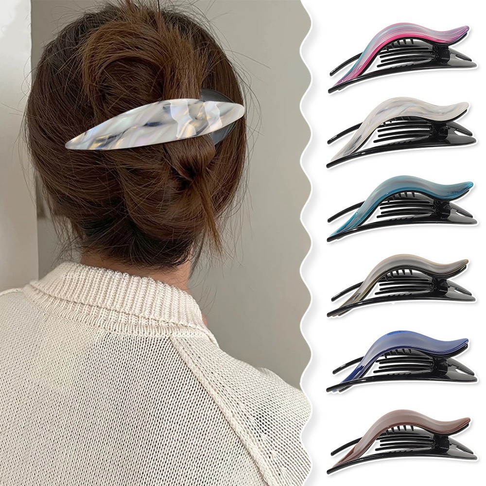 New Fashion Very LargeLuxury Boutique Simple Striped Duck Beak Clip Hairpin Barrettes per le donne accessori per ragazze copricapo