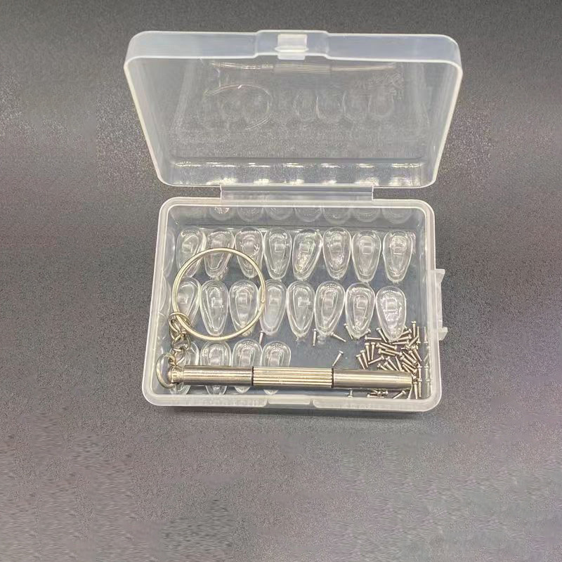 20 pçs óculos nariz almofada caixa de acessórios silicone nariz ponte almofada redução de pressão anti-deslizamento alívio de pressão nariz almofada olho quadro