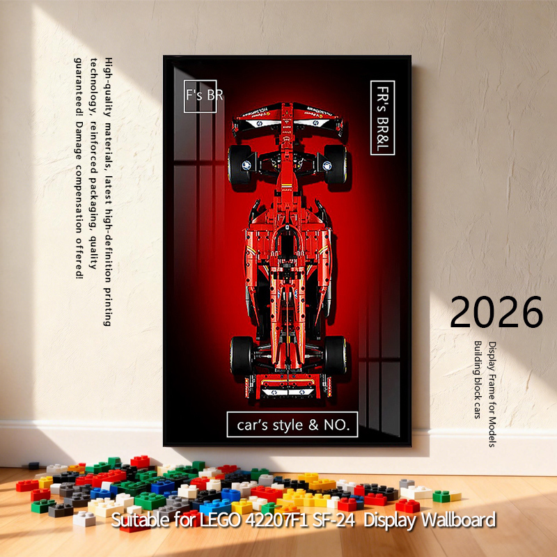 Nouvelle vitrine murale 2026 pour affichage mural, compatible avec le modèle de voiture LEGO 42207F1 SF-24, cadre photo