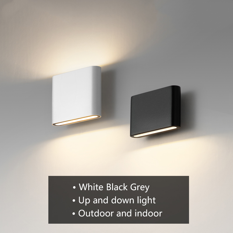 Lámpara LED de pared impermeable para exteriores, 6W, 12W, 20W, interior, dormitorio, sala de estar, balcón, iluminación del hogar, aplique de pared de aluminio