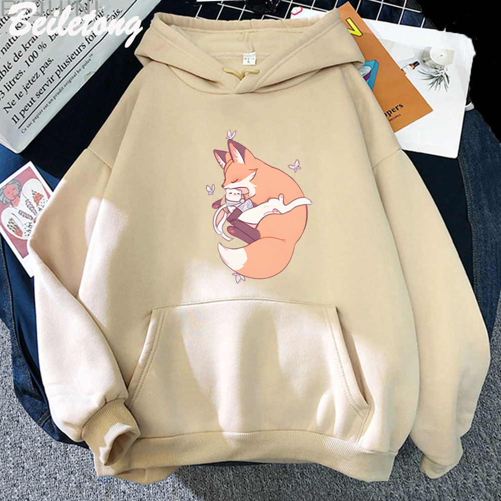 TGCF Hualian Cat Kawaii การ์ตูนพิมพ์ Hoodies Heaven Officials Blessing เสื้อผ้า Sudaderas Harajuku ชายหญิง Y2k เสื้อกันหนาว