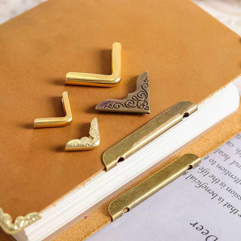 Bronze Brand New Cowhide Travel Notebook TN Bag Corner Metal Book Corner Protection Edge Clip Planner Journal Accessories