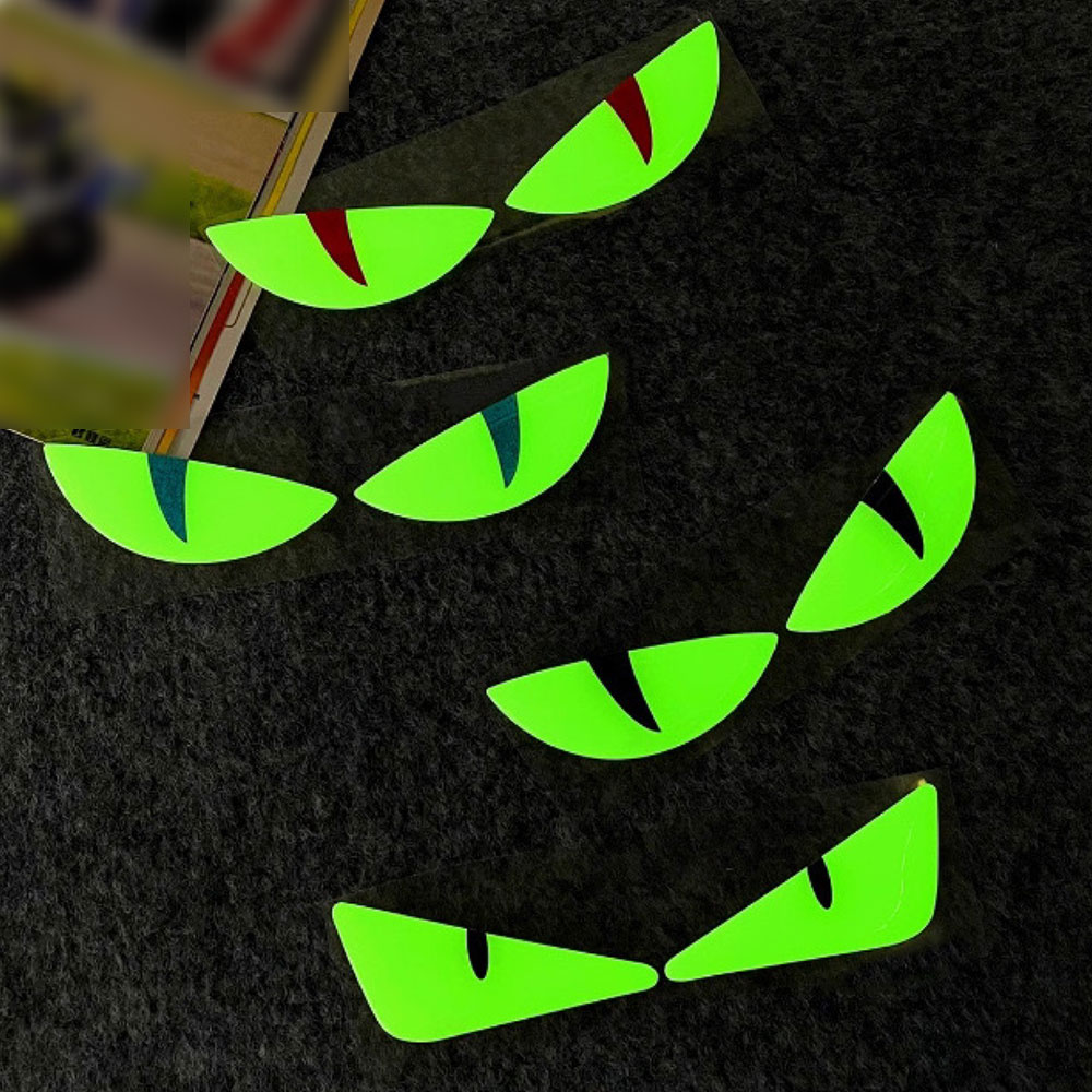 3D Devil's Eye leuchtende Aufkleber Motorradhelme Aufkleber verbessert Nachtsichtbarkeit Sicherheitslicht Dekor Auto reflektierende Aufkleber
