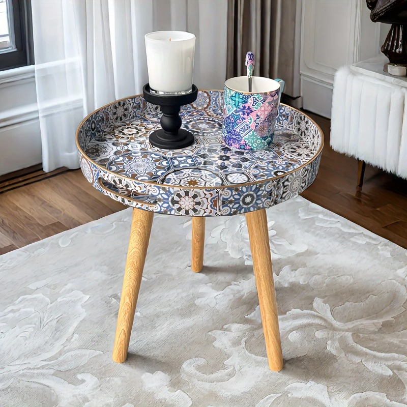 Houten dienblad met afneembare poten, veelzijdige salontafel in Boheemse stijl met dienbladontwerp, perfect voor koffie, thee
