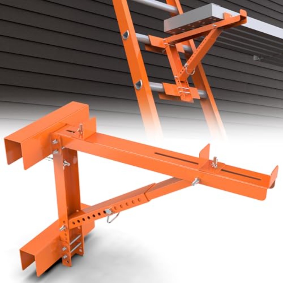 New Upgraded Adjustable Ladder Jacks 2 Pack for Scaffolding Platform, Two-Rung Short Body Extension Ladder Jack Scaffold Bracke