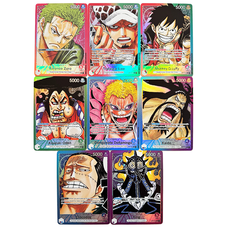 อะนิเมะ One Piece OPCG ผู้นําภาษาอังกฤษ Luffy Sabo Zoro Nami กฎหมาย Ace Sanji Replica Sakazuki Reiju Perona เกมอะนิเมะคอลเลกชันการ์ด