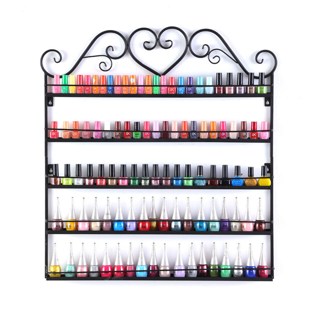 5-laags muur nagellak display rack organisator plankstandaard geschikt voor maximaal 100 flessen voor thuis hoge kwaliteit